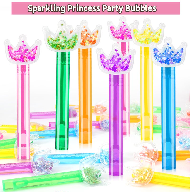PLOUGVI 24PCS Glitter Crown Bubble Wands Toys for Kids, Princess Birthday Party Favors Supplies Decorations, Classroom Prizes, Pinata Fillers, Goodie Bag Stuffers Gifts - Image 4