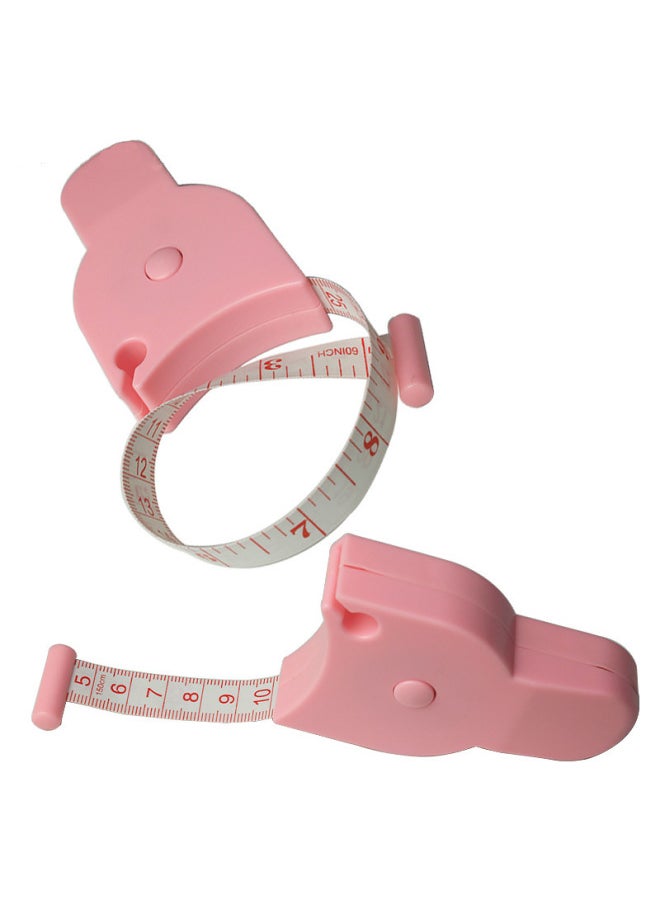 Generic - 1.5 Meters 60 Inches Healthy Telescopic Soft Ruler Torch Handle Y Waist Automatic Telescopic Measuring Soft Ruler-Model:No Scratch Handle Tape Measure Pink JC19PINK - Image 1