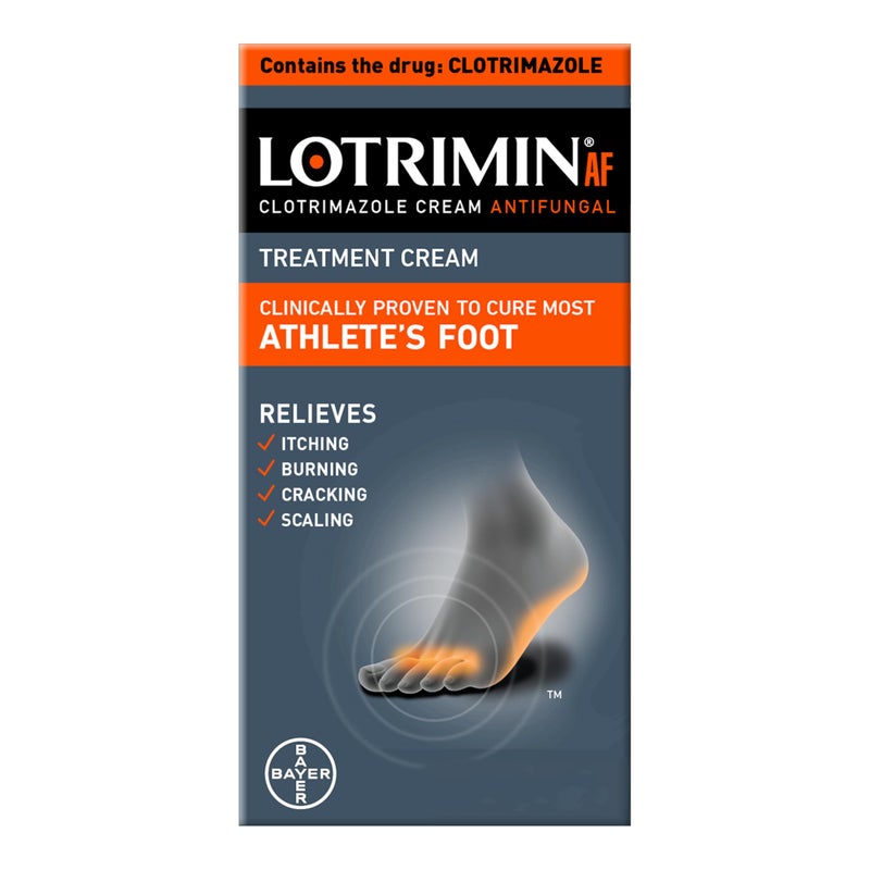 Lotrimin كريم لوتريمين ايه اف لعلاج قدم الرياضي، كلوتريمازول 1% علاج مضاد للفطريات أثبت فعاليته سريريًا في علاج معظم حالات حكة الفخذ والسعفة، كريم 15 جرامًا قد تختلف العبوة - Image 1