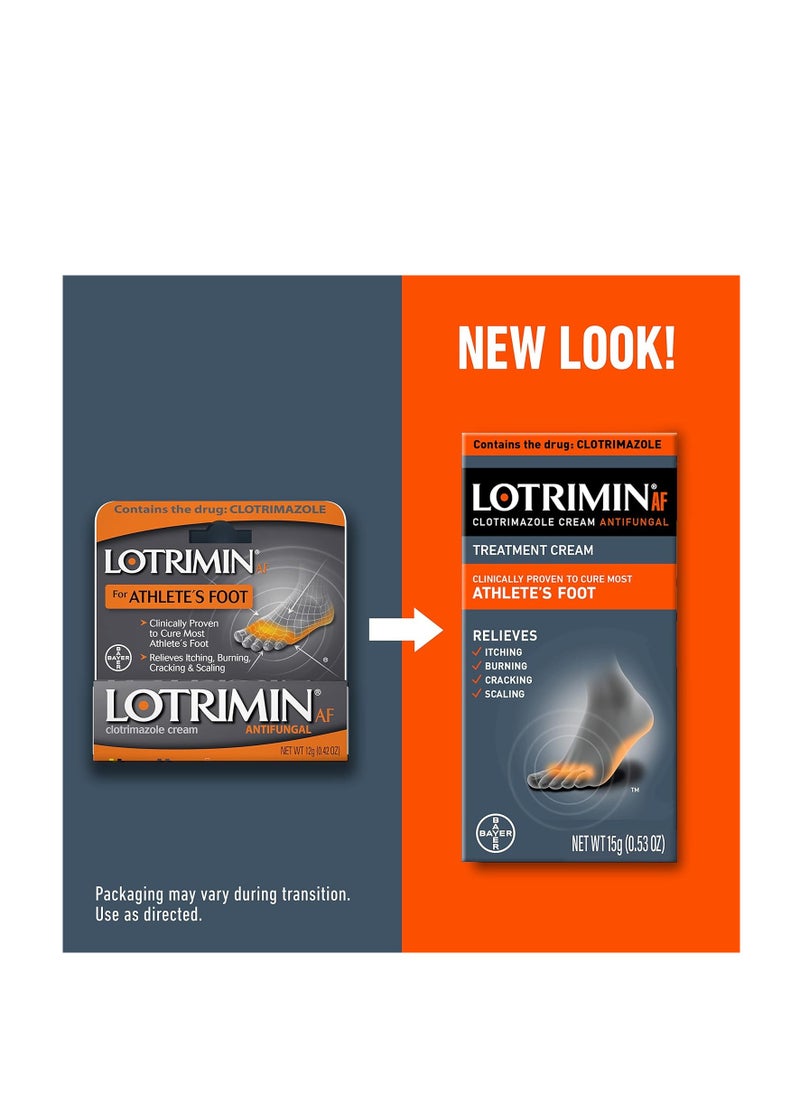 Lotrimin Lotrimin AF cream for athlete's foot clotrimazole 1% antifungal treatment clinically proven effective antifungal treatment of most AF jock itch and ringworm cream 15 grams Packaging may vary  - Image 3