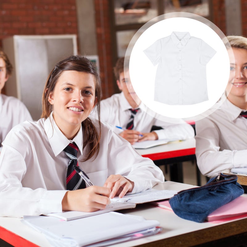 2 pcs Japanese Style Student Uniform Class Shirt Short Sleeve School Uniform School Dress Class Uniform for School (Girls S) - Image 1