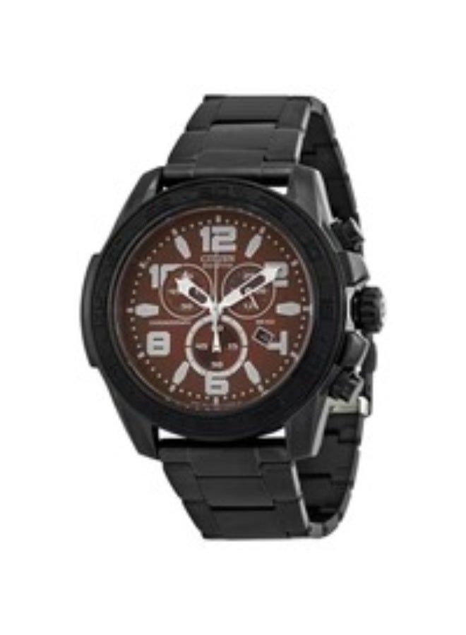 CITIZEN Citizen AT2275-56X Men’s Watch, Eco-Drive Chronograph Brown Dial with Red Accents 48mm Case 100M WR  - Image 3