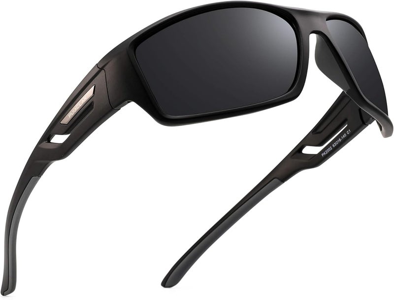 PUKCLAR Polarised Sports Sunglasses for Men Women - Lightweight TR90 Frame, UV400 Protection, Spring Hinges for Driving Cycling Running - Image 1