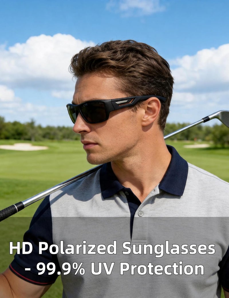 PUKCLAR Polarised Sports Sunglasses for Men Women - Lightweight TR90 Frame, UV400 Protection, Spring Hinges for Driving Cycling Running - Image 3