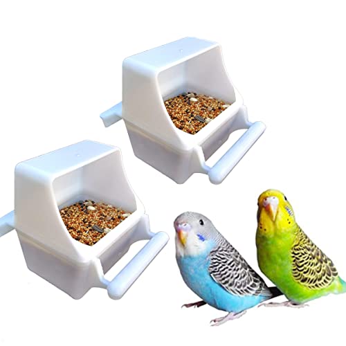Yamibobo 2Pcs Bird Cage Feeder Removable Parret Hanging Seed Feeder Bird Dishes cage Bowl for Cage Finch Cockatiel Conure Parakeet Lovebird - Image 1