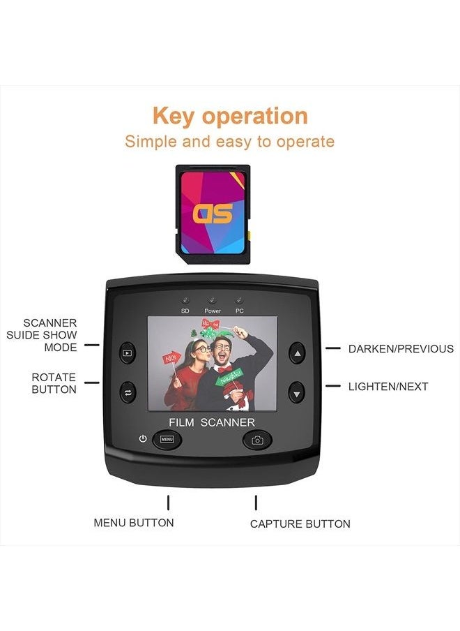 DIGITNOW - ! 135 Film Negative Scanner High Resolution Slide Viewer,Convert 35mm Film &Slide to Digital JPEG Save into SD Card, with Slide Mounts Feeder No Computer/Software Required - Image 1