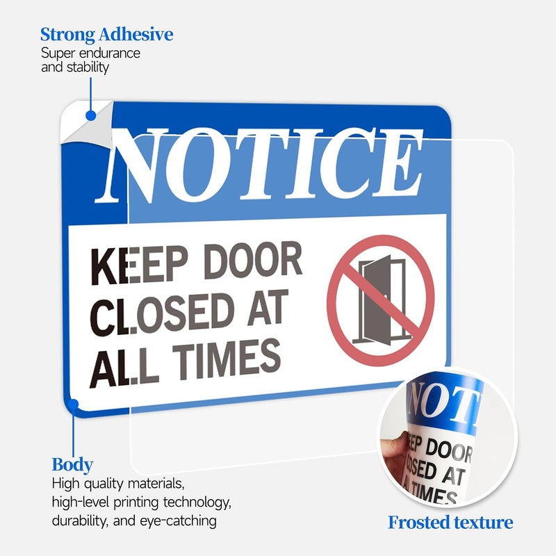LUHIMO Keep Door Closed Sign，Self-Adhesive Weatherproof and Fade-Resistant Please Keep Door Closed Sign Sticker，Close Door Decals for Home, Office, Buildings, Workplace & More（8.5" x 5.5"） - Image 2