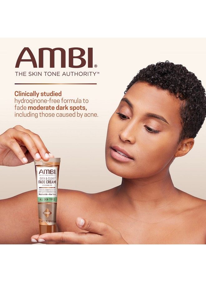 ambi Even & Clear Fade Cream Hydroquinonefree Hyperpigmentation Treatment Dark Spot Corrector Results In As Little As 4 Weeks Niacinamide Aloe Vera Vitamin C 1 Fl Oz  - Image 3