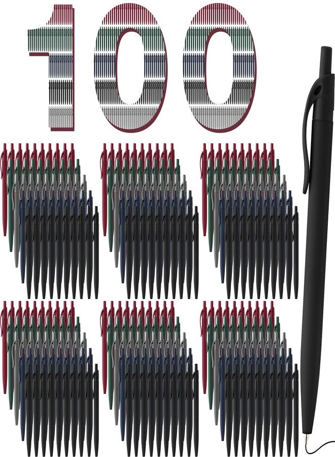 Resholder 100 Pack Black Pens Bulk Retractable No Bleed Click Black Ink Smooth Writing Ballpoint Pens for School Office Supplies, 1.0mm - Image 1