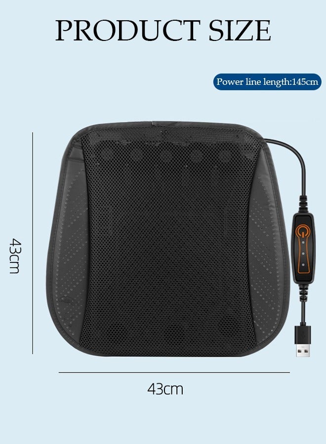 DUNISO Universal Cooling Car Seat Cushion with USB Interface, Ventilated Car Seat Cover, Quick Cooling Three-Speed Adjustable Seat Cushion Car Seat Cooling Pad Suitable for All Car Seats, Home and Office - Image 2