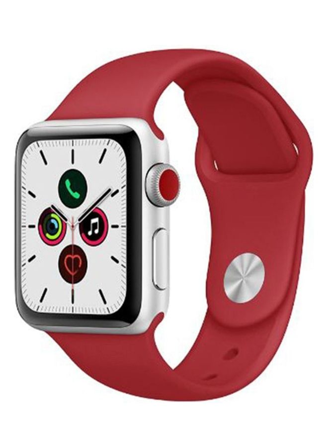 HuHa Replacement Strap Watchband For Apple Watch Series 7 41mm / 6 / SE / 5 / 4 40mm / 3 / 2 / 1 38mm Wine Red - Image 2
