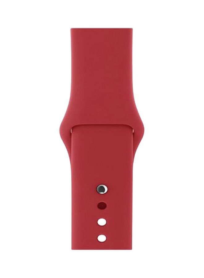 HuHa Replacement Strap Watchband For Apple Watch Series 7 41mm / 6 / SE / 5 / 4 40mm / 3 / 2 / 1 38mm Wine Red - Image 1