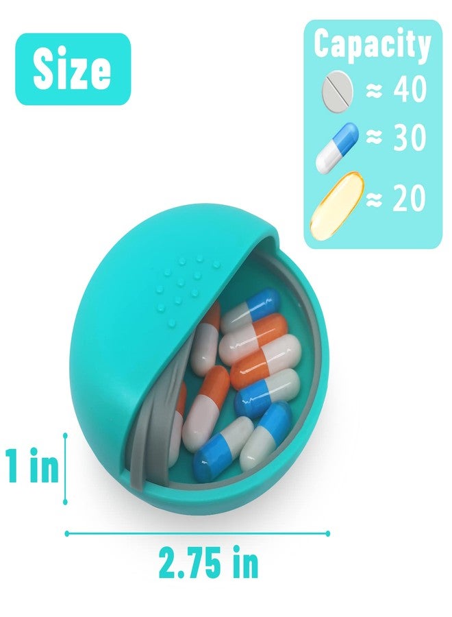 INVODA Travel Pill Organizer Round Compact for Meds, Vitamins & Supplements - Image 3