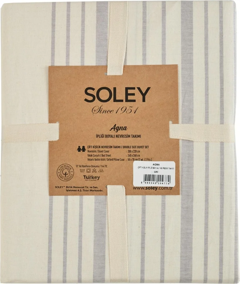 سولي | Agna | 100% Cotton Yarn Dyed Single Duvet Cover Set
