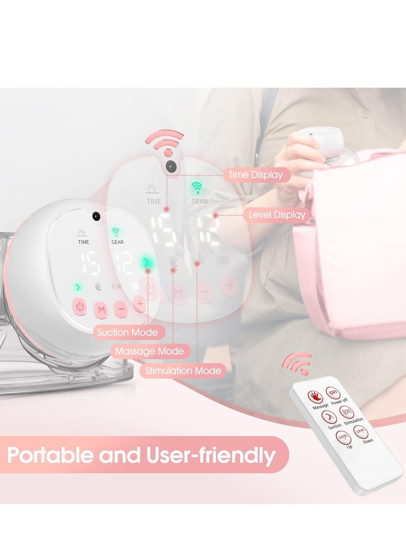 Jheppbay مضخة  كهربائية يمكن ارتداؤها بدون استخدام اليدين، 12 مستوى و3 أوضاع مضخة  مزدوجة يمكن ارتداؤها، محمولة 1200 مللي أمبير في الساعة، شاشة LCD - Image 5