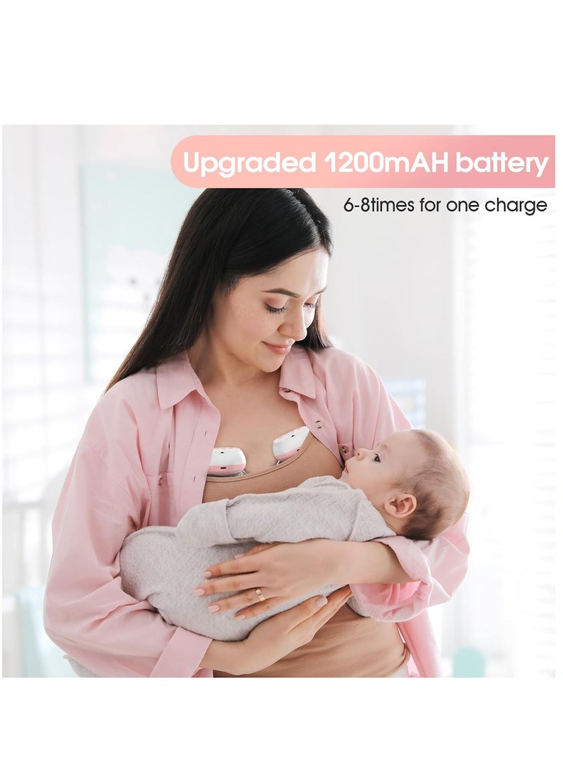 Jheppbay مضخة  كهربائية يمكن ارتداؤها بدون استخدام اليدين، 12 مستوى و3 أوضاع مضخة  مزدوجة يمكن ارتداؤها، محمولة 1200 مللي أمبير في الساعة، شاشة LCD - Image 3