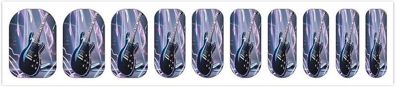 Electric Guitar Music Nail Stickers Self Adhesive Gel Decals 100 Pieces Long Lasting For Any Occasion - Image 1