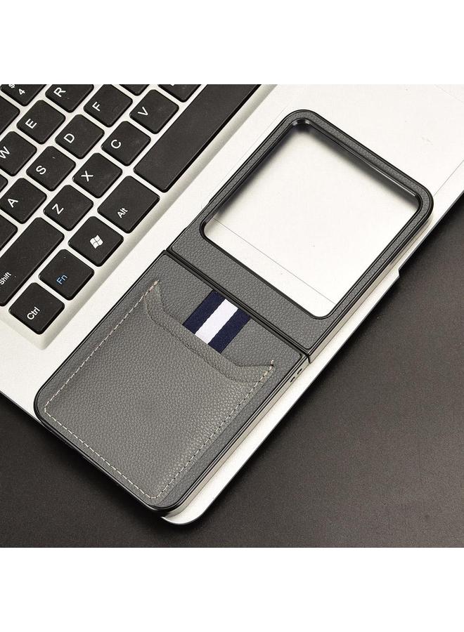 erorex Case For Tecno Phantom V Flip2 Litchi Texture Card Slots Back Cover Phone Case - Image 2