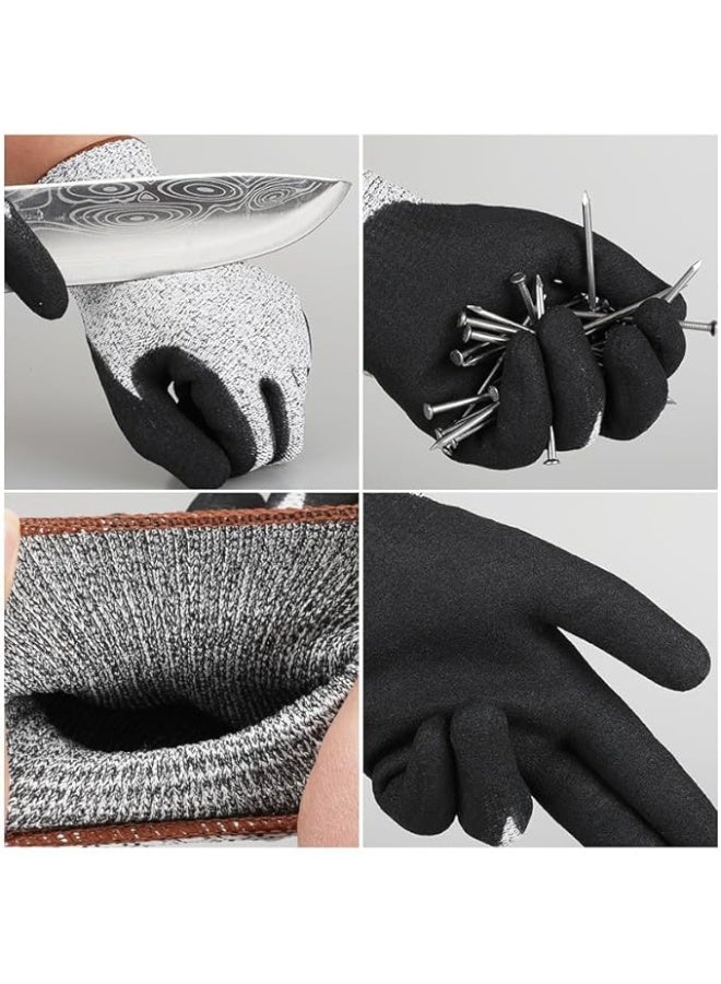 تراسل 1 زوج من قفازات العمل المقاومة للقطع، قفازات واقية عالية الأداء من المستوى 5، مناسبة لليد اليمنى واليسرى، مطابقة لمعايير الغذاء، قفازات أمان متينة مقاومة للقطع، مناسبة للحدائق، قطع الأخشاب، البناء، اللحام - Image 4