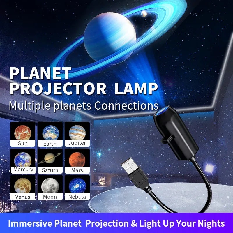 USB Flexible Christmas LED Car Interior Roof Projector Light Atmosphere Lamp Holiday Party Halloween Moon Projection Light - Image 5