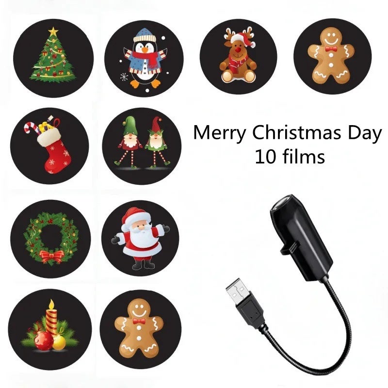 USB Flexible Christmas LED Car Interior Roof Projector Light Atmosphere Lamp Holiday Party Halloween Moon Projection Light - Image 3