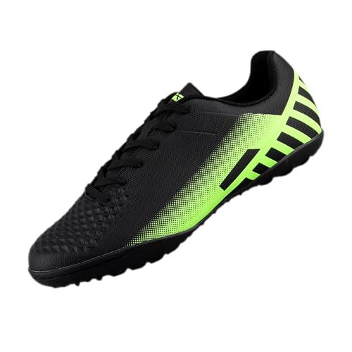 Vizari Santos Turf Soccer Shoes for Boys and Girls| Turf Shoes with Two Color Synthetic Upper | Youth Football Turf Shoes with Rubber Oursole | Superior Traction on Turf Ground, (Black/Green, 10) - Image 1