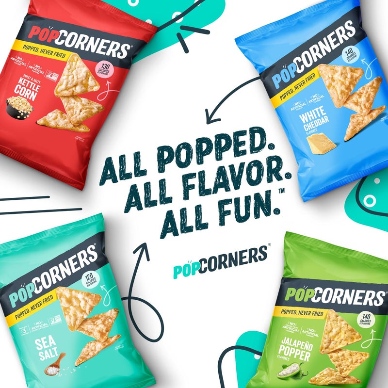 PopCorners Popped Corn Chips, 7 Flavor Variety Snack Pack, 1 oz Bags, (20 Pack), Gluten Free, No Artificial Colors, No Artificial Flavors - Image 5