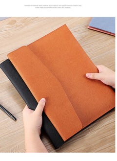 Generic 2-Piece File Folder, PU Leather A4 Document Holder Organizer Filing Envelope Portfolio Case Tablet Sleeve with Magnetic Snap Closure for Home School Office Stationery  - Image 1
