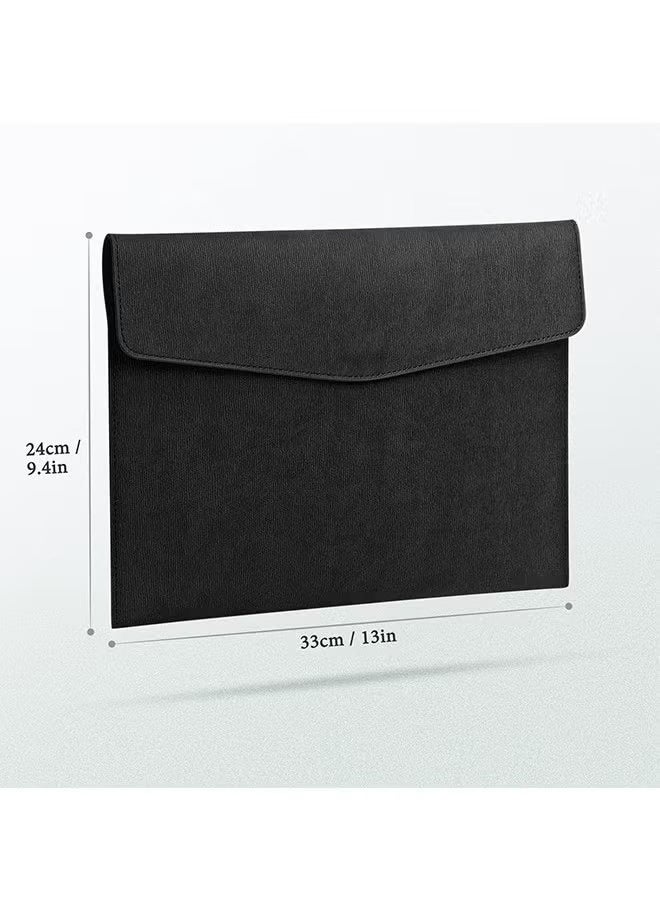 Generic - 2-Piece File Folder, PU Leather A4 Document Holder Organizer Filing Envelope Portfolio Case Tablet Sleeve with Magnetic Snap Closure for Home School Office Stationery - Image 1