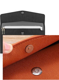 Generic 2-Piece File Folder, PU Leather A4 Document Holder Organizer Filing Envelope Portfolio Case Tablet Sleeve with Magnetic Snap Closure for Home School Office Stationery  - Image 5