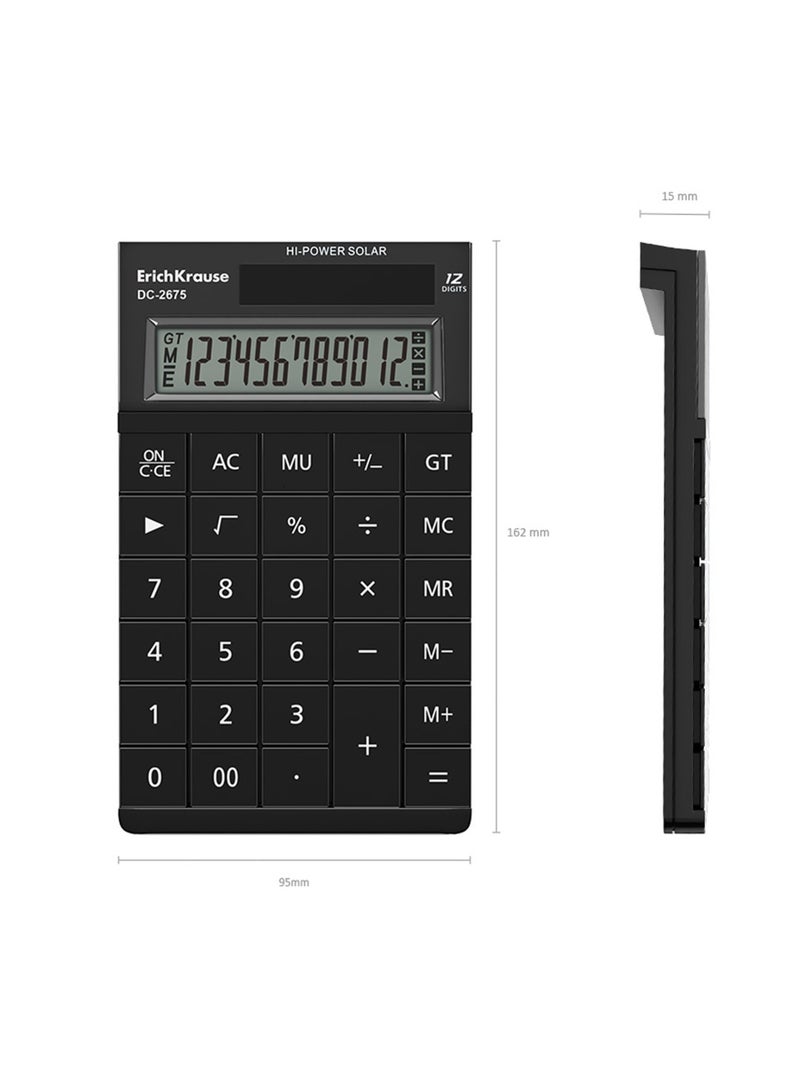 ErichKrause Classic Desktop Calculator With 12 Digit Display And Dual Power - Image 4