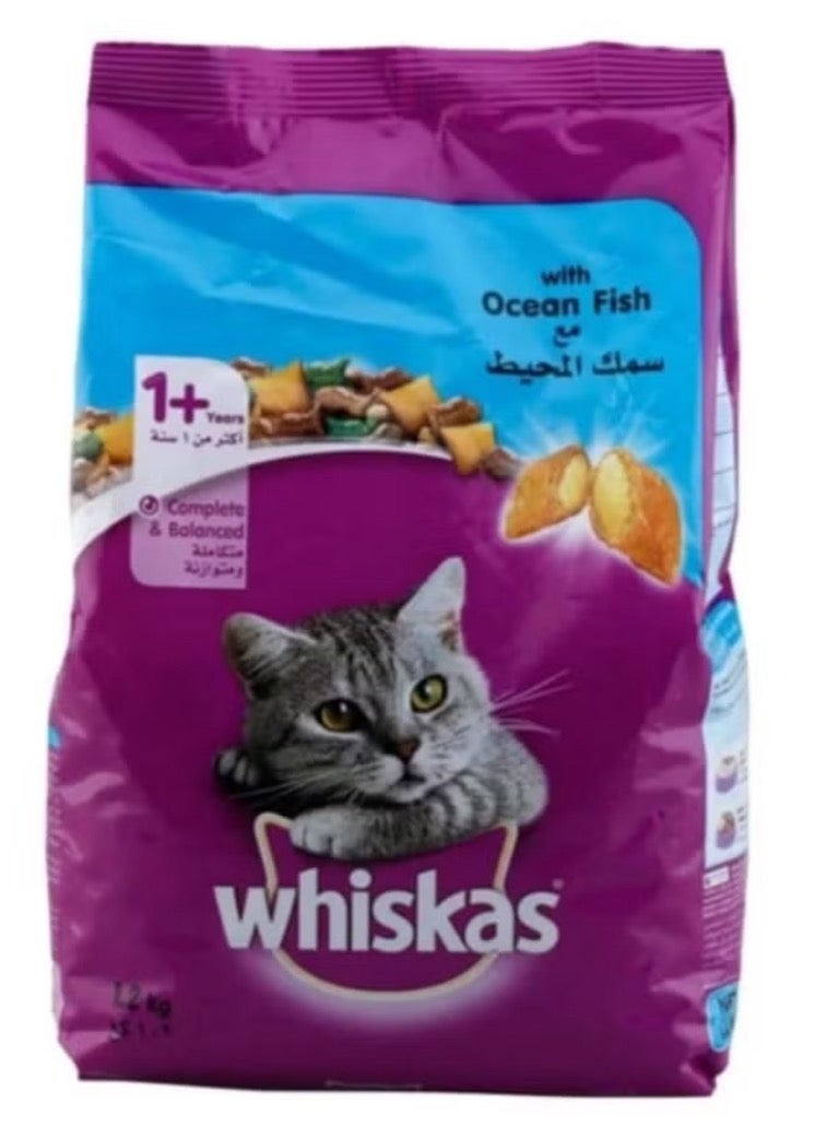 ويسكاس طعام قطط من سمك المحيط الأرجواني/الأزرق 1.2كيلوجرام