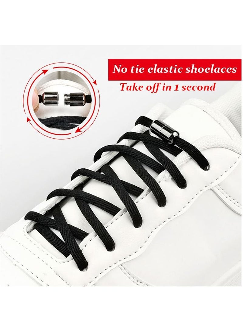 Mi techo No Tie Shoe Laces Black with Metal Capsules For Men's and Women's Suitable for  Flat Shoe, Sneakers, Work Boot and All type - Image 3