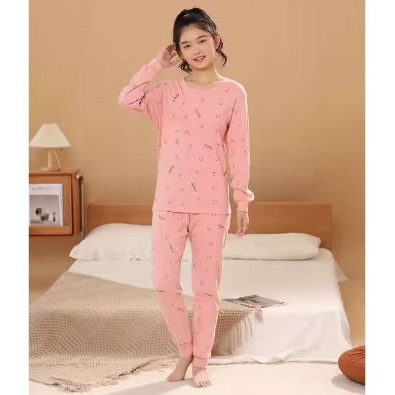Chubby Children'S Autumn Clothes And Pants Cotton Thermal Underwear Big Children'S Plus Size Thermal Pajamas Suit Cute Cartoon Home Suit - Image 5
