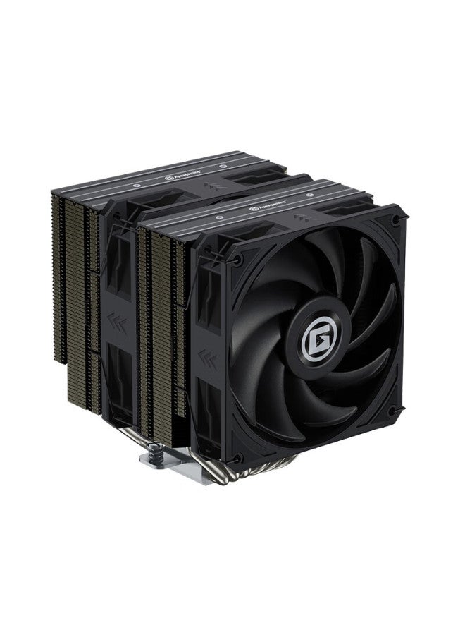 Apexgaming Gtr Partner Air Cooler Qd6b High Performance 6-pipe Dual Tower Cooler Black - Image 2