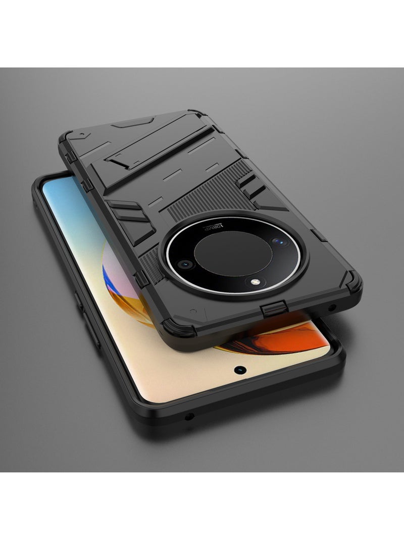 BIBERCAS Phone Case for Honor X50/ Honor X9b 2in1 TPU+PC Dual Layer Combo Shockproof Ultra-Thin Protective Phone Back Cover with Kickstand - Image 4