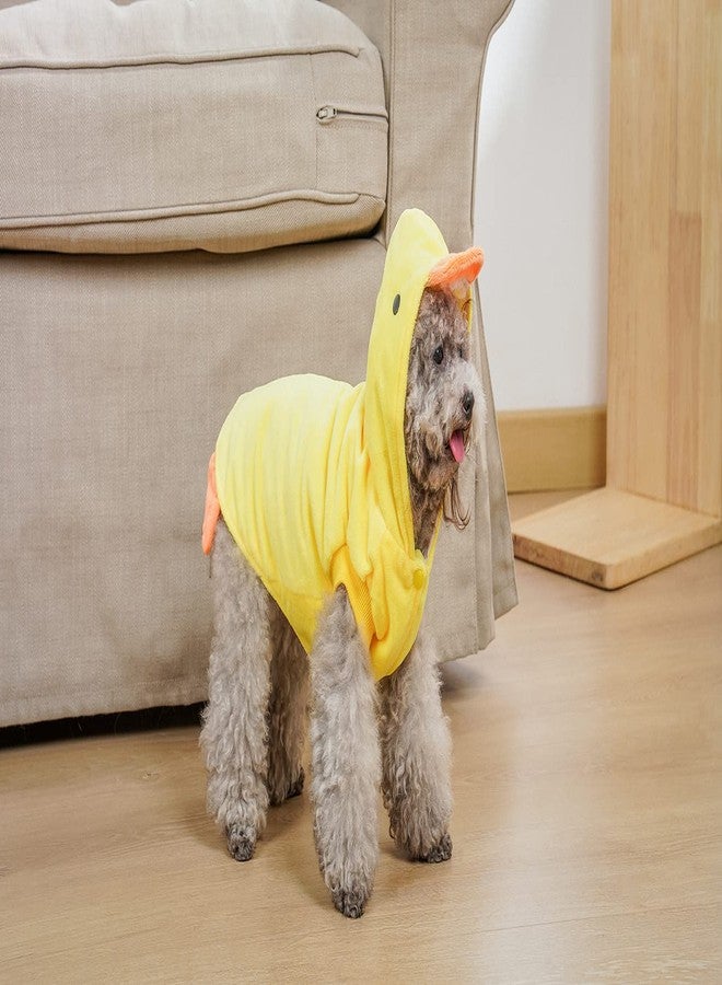 Mogoko Duck Dog Costumes, Pet Halloween Cosplay Hoodies, Adorable Yellow Duck Costume,Animal Fleece Hoodie Warm Outfits Clothes - Image 4