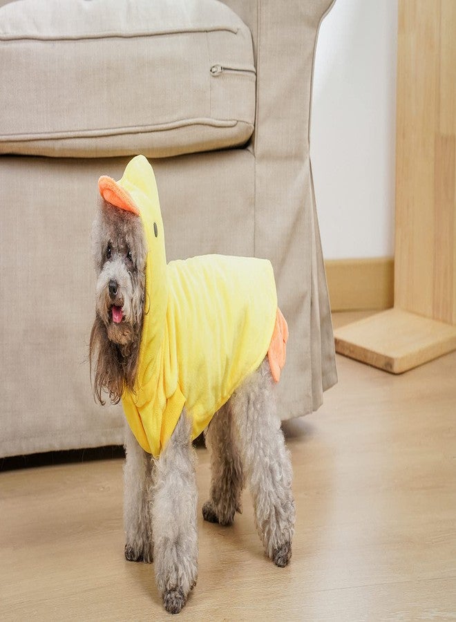 Mogoko Duck Dog Costumes, Pet Halloween Cosplay Hoodies, Adorable Yellow Duck Costume,Animal Fleece Hoodie Warm Outfits Clothes - Image 3