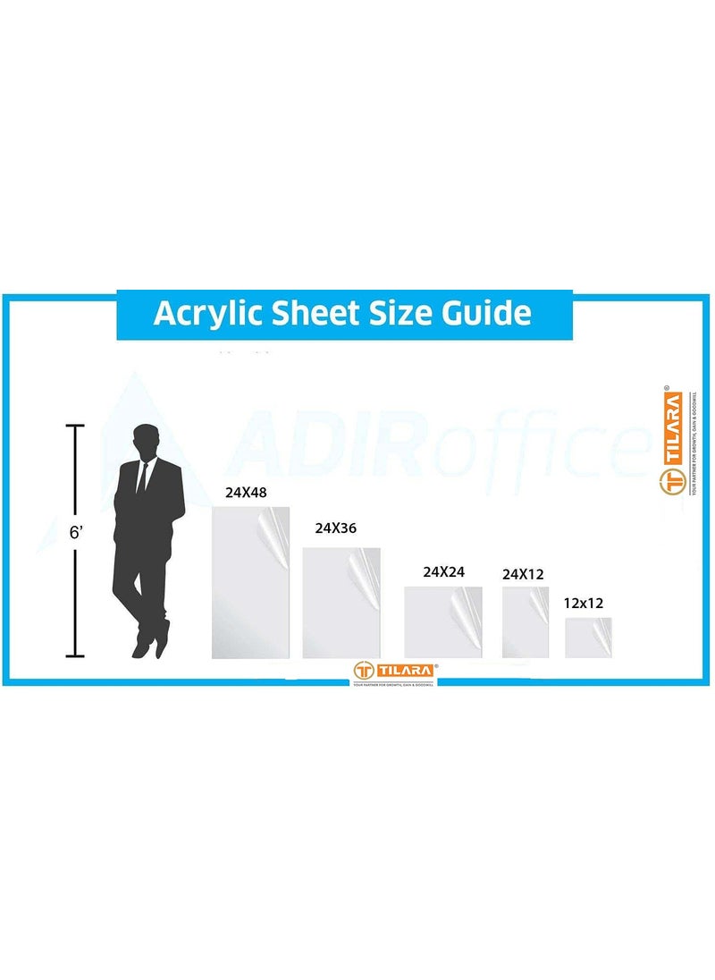 TILARA TILARA Premium Acrylic Sheet Reflective Clear Finish 12x24 Pack Of 3  - Image 3