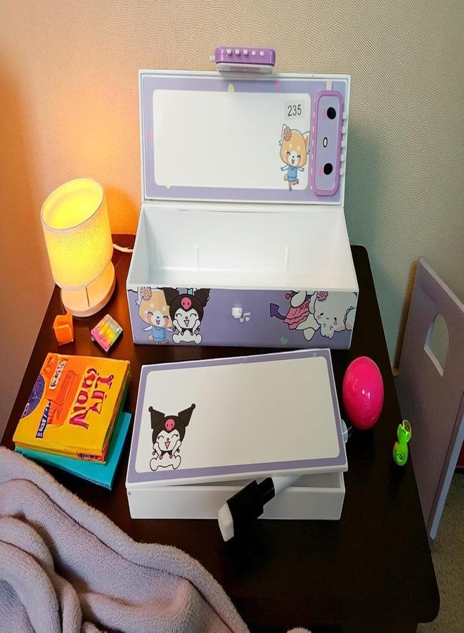 Funspark Kuromi Purple Password Lock Pencil Box with Large Capacity Multi-Layer Multi-Function Storage Box Secret Compartment Pencil Case Best Gifts for Kids Cute Kuromi Purple P Box - Image 3