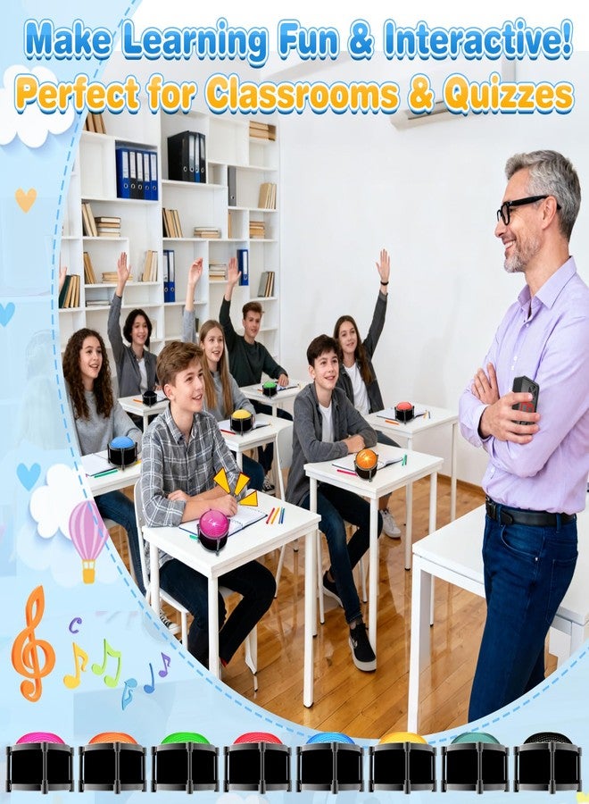 Yerba Mate 50m Answer Classroom Buzzers Light Up Game Buzzer System, Displays The Winning Player Loud, Console Displays First Buzz, Rechargeable Buzzers Great for Trivia Games, Family Feud, Jeopardy (8) - Image 5