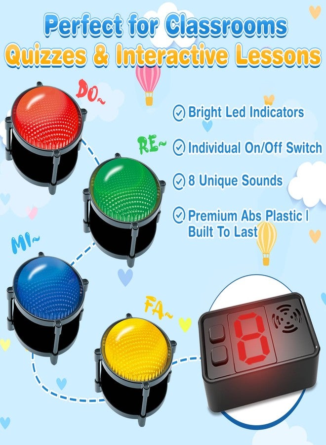 Yerba Mate 50m Answer Classroom Buzzers Light Up Game Buzzer System, Displays The Winning Player Loud, Console Displays First Buzz, Rechargeable Buzzers Great for Trivia Games, Family Feud, Jeopardy (8) - Image 4