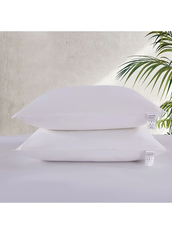 DANUBE HOME Danube Home Spectra Advanced Duck Feather Pillow 2Pcs Set 50x70cm White | Cotton/Duck Feather Pillow | Extra Soft Comfortable Sleeping Pillows For Bedroom