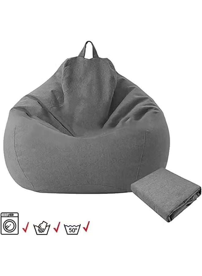 Arabest Lazy Sofa Chair Cover ,80X90cm Cloth Cover, Bean Bag Couch Cover, Tatami Pedal Cover, Children's Cotton and Linen Cushion Cover.  (dark gray) - Image 4