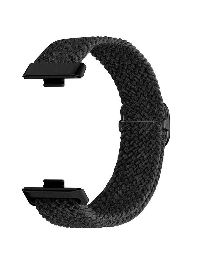 Beauenty 2 Packs Suitable for Huawei Watch Fit 3  Huawei Watch Fit 4 Adjustable Woven Nylon Strap（Green, Black) - Image 3