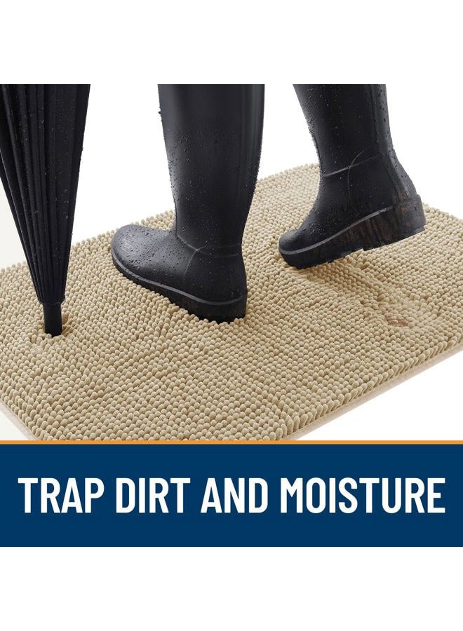 OLANLY Dog Door Mat for Muddy Paws, Absorbs Moisture and Dirt, Non-Slip Washable Mat, Quick Dry Microfiber, Mud Mat for Dogs, Entry Indoor Door Mat for Inside Floor(59x35 Inches, Beige) - Image 2