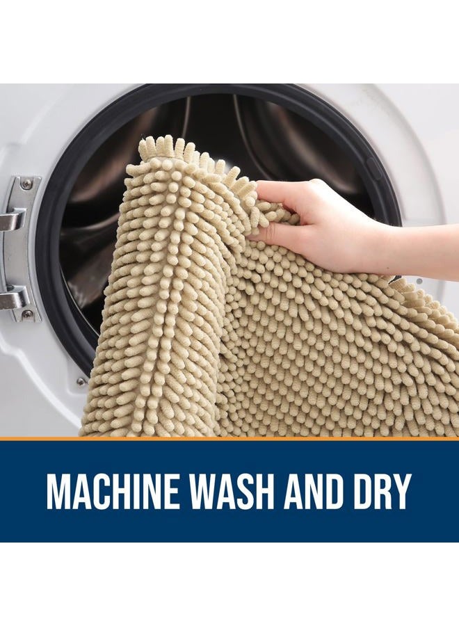 OLANLY Dog Door Mat for Muddy Paws, Absorbs Moisture and Dirt, Non-Slip Washable Mat, Quick Dry Microfiber, Mud Mat for Dogs, Entry Indoor Door Mat for Inside Floor(59x35 Inches, Beige) - Image 5