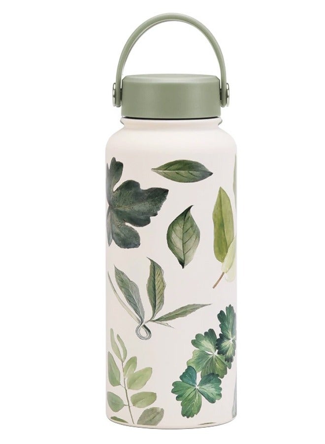 جيوان 1L سعة كبيرة معزولة كوب الفراغ المحمولة الغلاية الرياضية (العاج الأبيض 23A نموذج) - Image 1