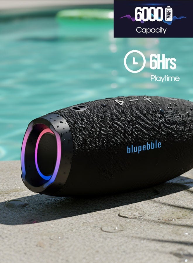 blupebble مكبر صوت بلوتوث محمول ThunderSpark 100W | بلوتوث 5.3 | مكبر صوت حفلات بجهير عميق | مقاوم للماء IPX5 | بطارية 6000mAh | اقتران مزدوج TWS | شحن لاسلكي | دعم TF/USB | مكبر صوت لاسلكي خارجي - Image 4