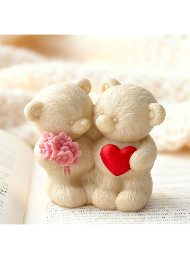 ESEENS Couple Rose Bear Heart Cylinder Candle & Resin Mold - Resin Casting Silicone Molds for Home Decor & Candle Making Wave Spiral Mold - Image 5